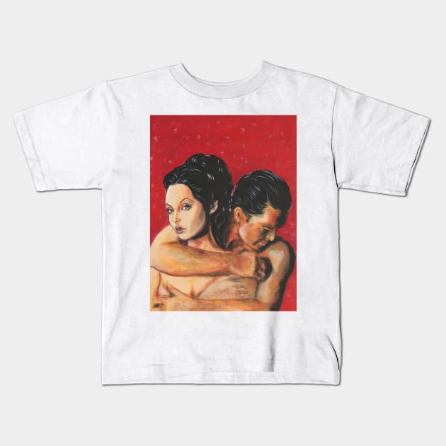 Angelina Jolie, Antonio Banderas Kids T-Shirt by Svetlana Pelin